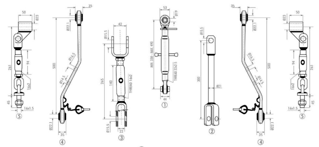 THREE POINT LINKAGE KIT FOR KUBOTA ISEKI JCBL Agri