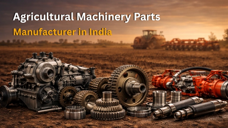 Agricultural machinery parts in a farm field