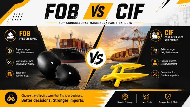 FOB vs. CIF shipping comparison infographic.