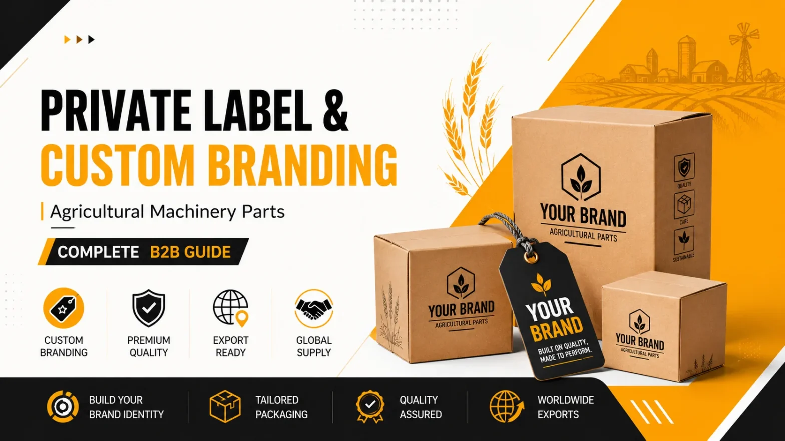 Private label and custom branding banner for agricultural machinery parts