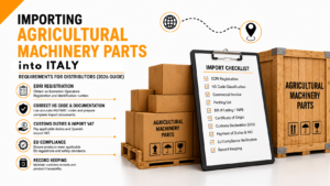 Importing agricultural machinery parts into Italy.