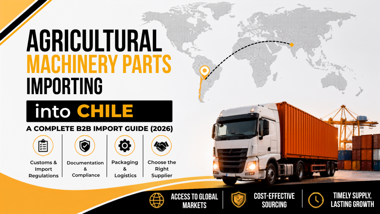 Banner showing of Importing Agricultural Machinery Parts into the Chille