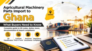 Banner of Agricultural machinery parts import to Ghana.
